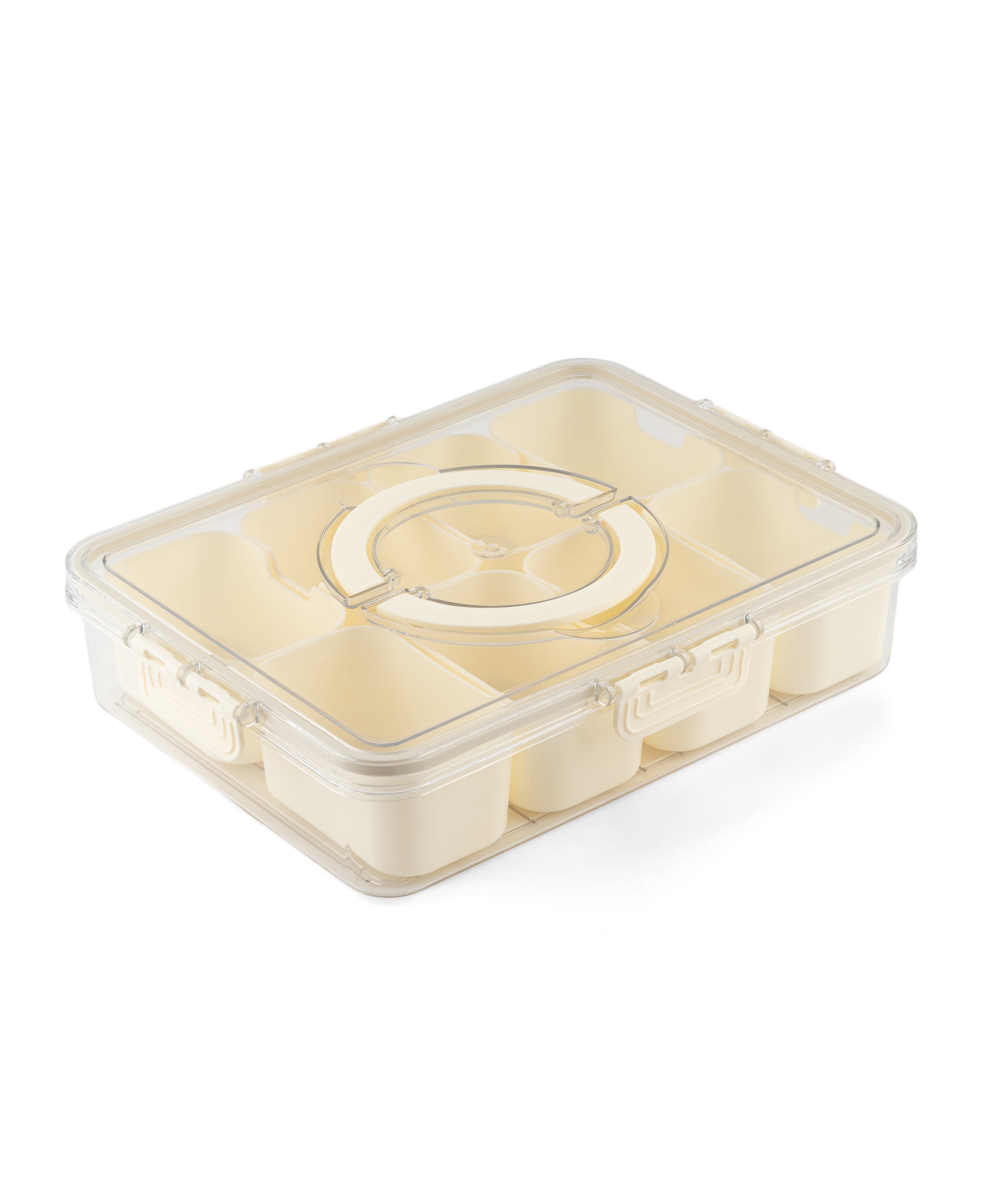 Storage Box- 8 Compartments | Cream| Air Tight