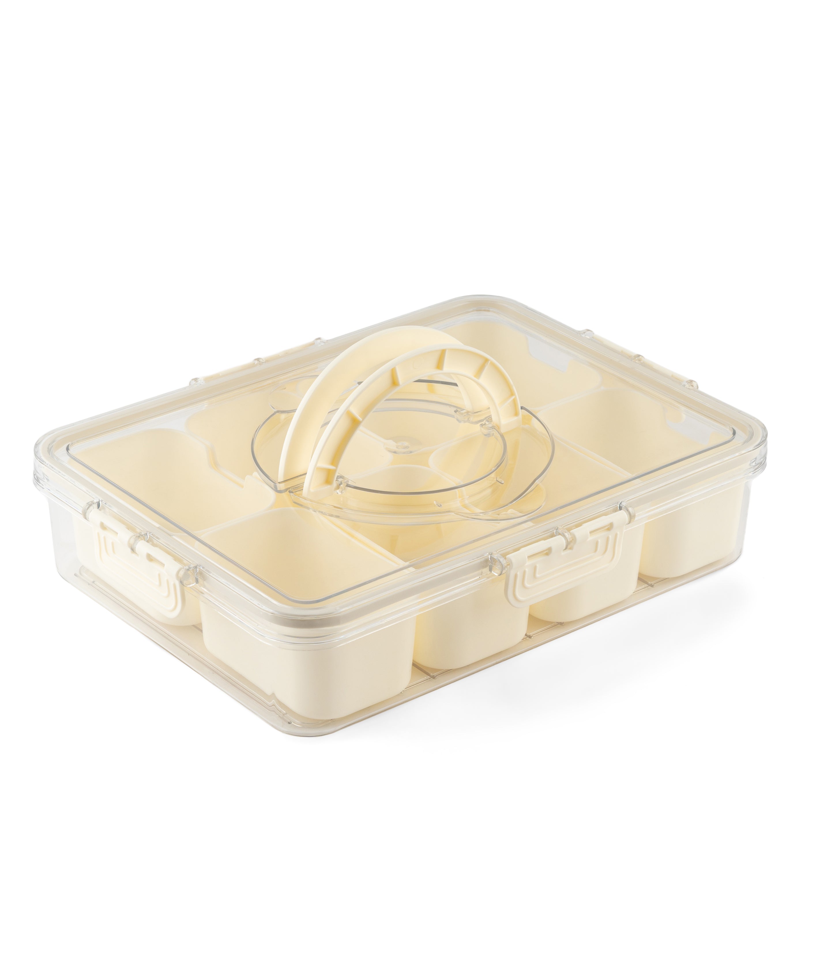 Storage Box- 8 Compartments | Cream| Air Tight