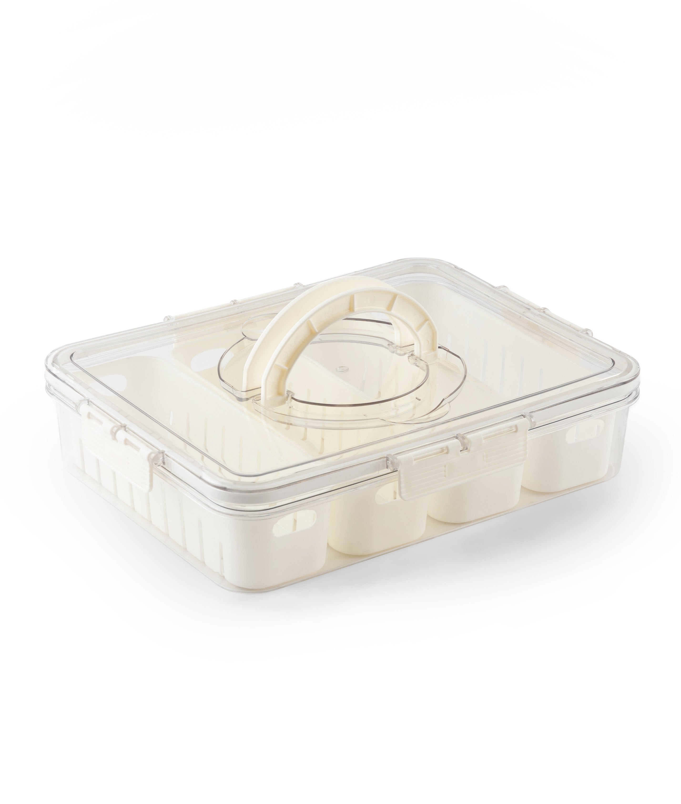 Storage Box- 4 Compartments | White | Air Tight