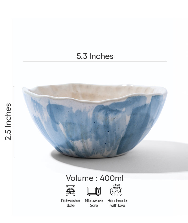 Neptunian Bowl | Everyday Bowl | 400 ml | Blue & White