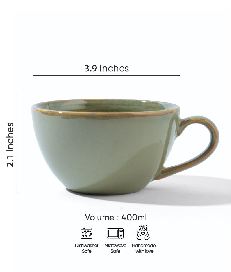 Olive Cup & Saucer | 275 ml | Green