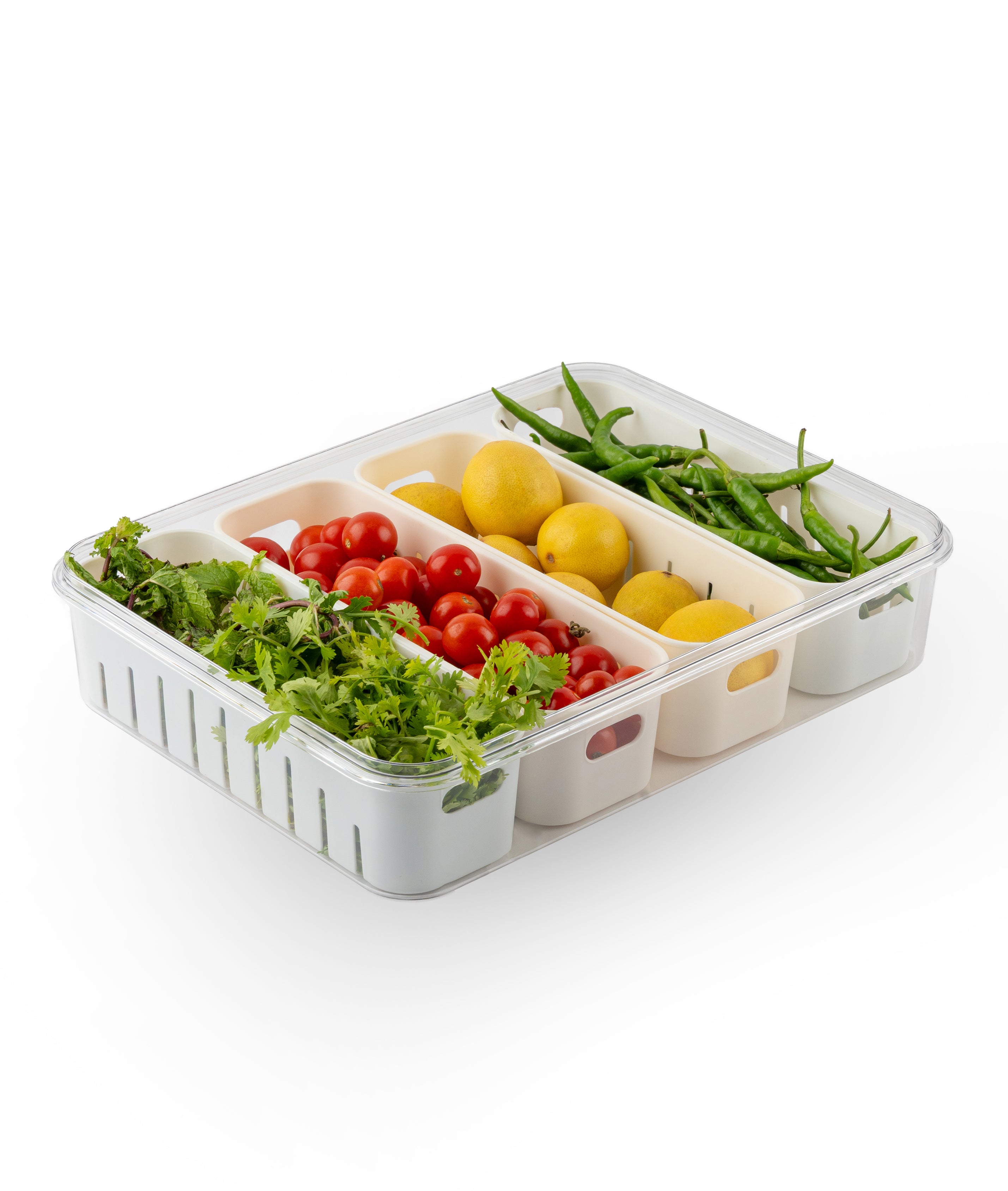 Storage Box- 4 Compartments | White | Air Tight