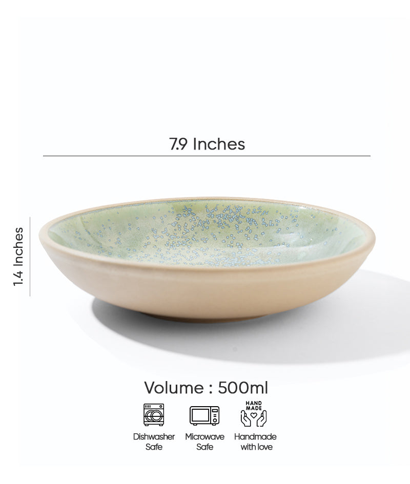 Green Earth Bowl | Everyday Bowl | 500 ml | Green & Beige