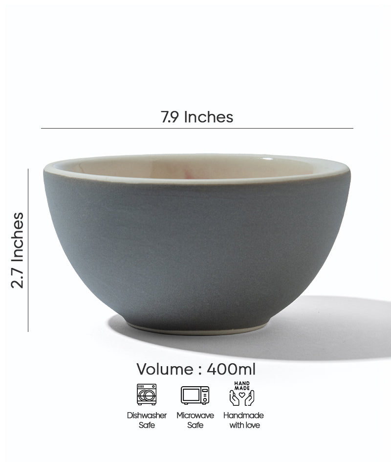 Blush & Grey Bowl | Everyday Bowl | 400 ml | Pink & Grey