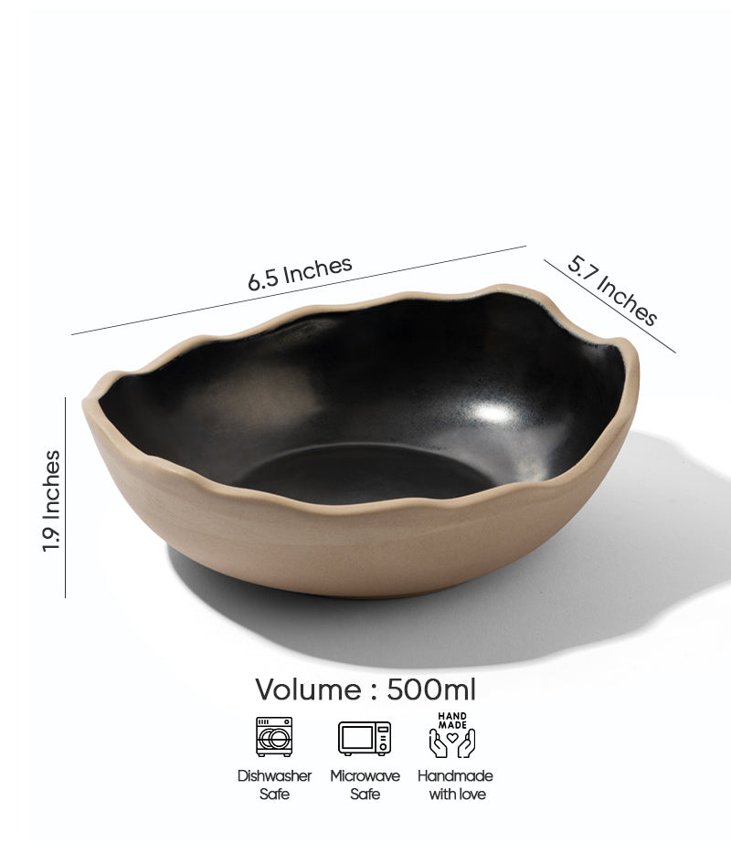 Coal Mud Bowl | Everyday Bowl | 500 ml | Black