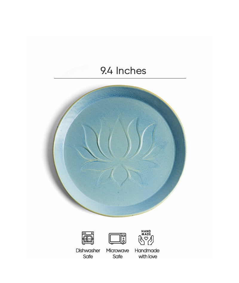 Lotus Petal Plate | Large Plate | 9.4 inches | Blue