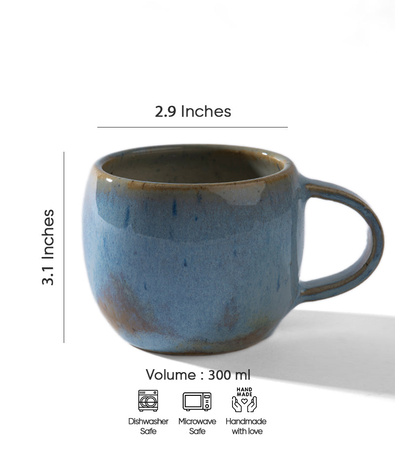 Azure Bloom Mug | 275 ml | Blue & Brown