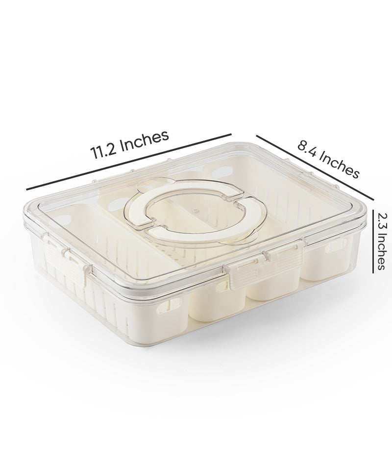Storage Box- 4 Compartments | White | Air Tight