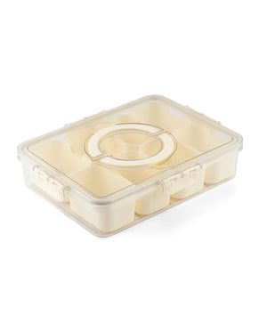 Storage Box- 8 Compartments | Cream| Air Tight