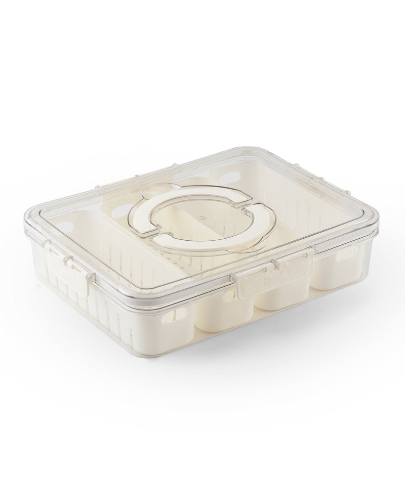 Storage Box- 4  Compartments | White | Air Tight