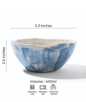Neptunian Bowl | Everyday Bowl | 400 ml | Blue & White