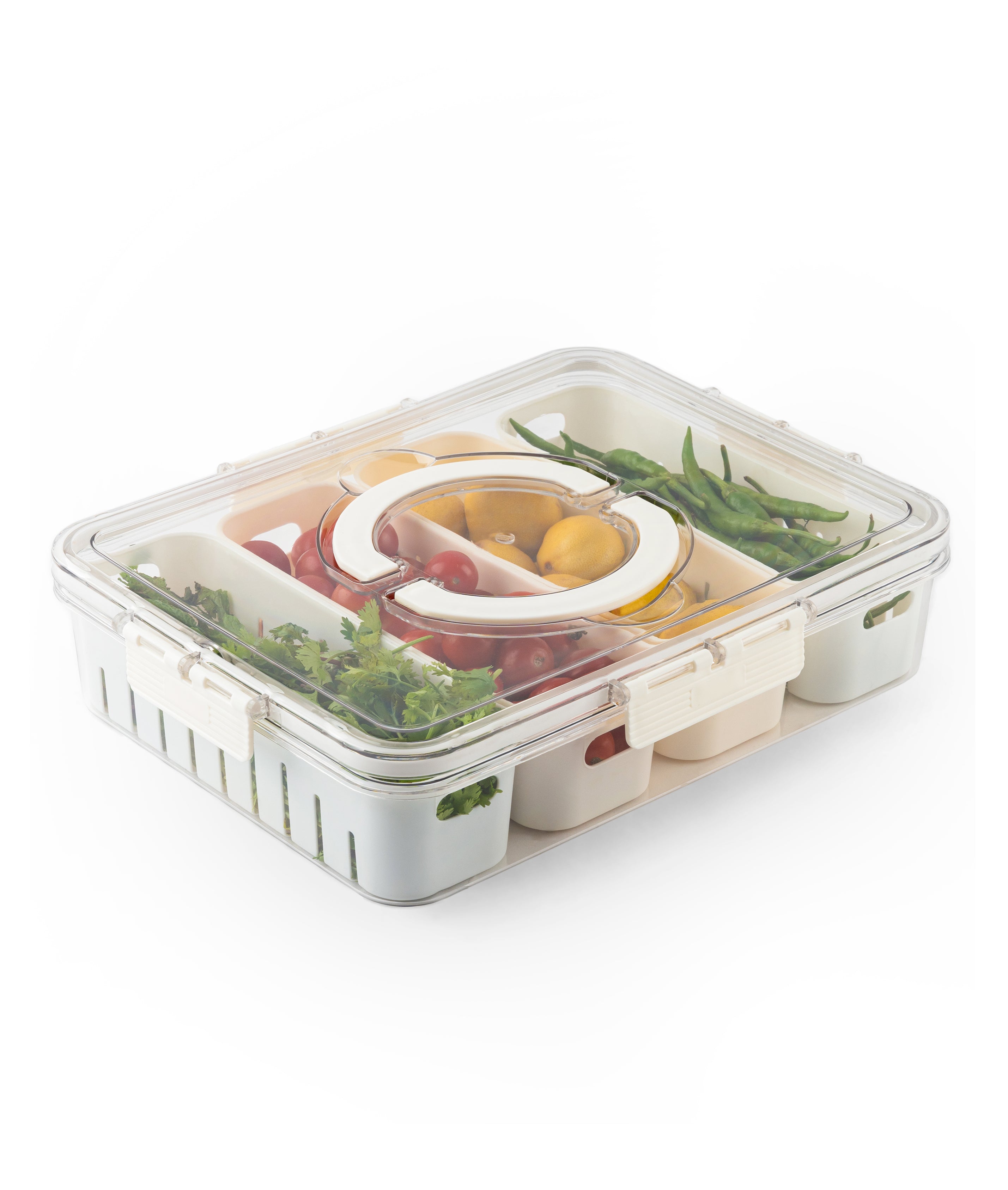 Storage Box- 4  Compartments | White | Air Tight