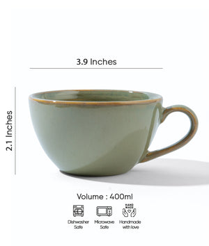 Olive Cup & Saucer | 275 ml | Green