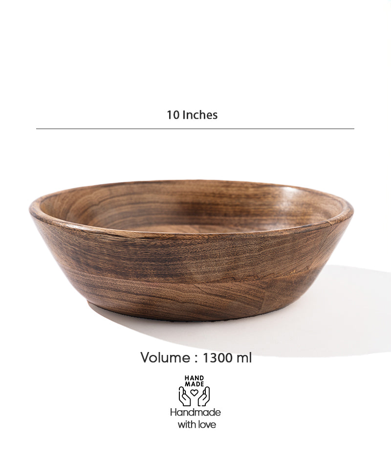 Earthgrain Wooden Bowl | Serving Bowl | 1300 ml | Large