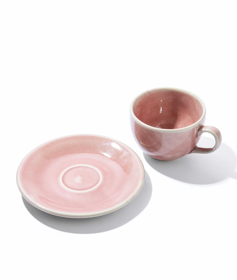 Rose and white cup with saucer