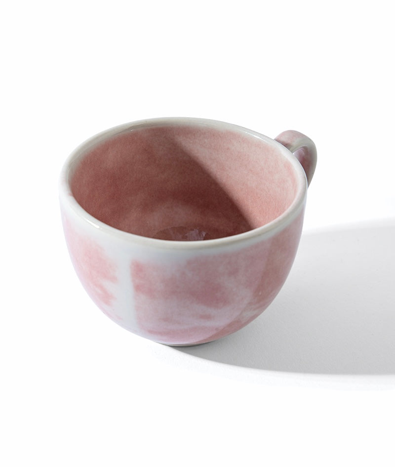 Rose and white cup with saucer