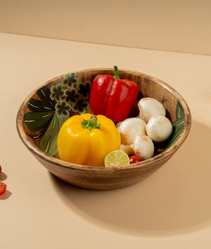 Wildleaf Wooden Bowl | Serving Bowl | 1300 ml | Large