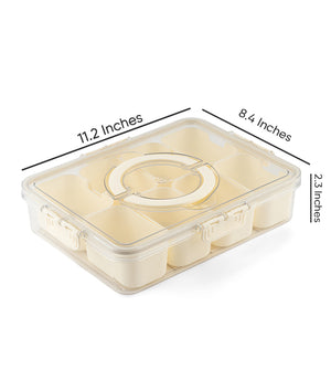 Storage Box- 8 Compartments | Cream| Air Tight
