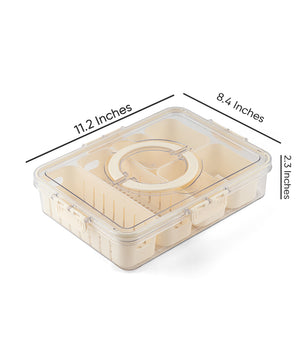 Storage Box- 4 + 2  Compartments | Cream| Air Tight